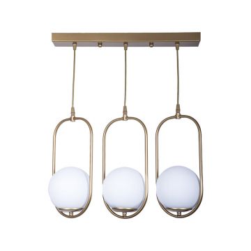 Plafoniera cu 3 becuri Lavol, metal, Aurie, 50x70 cm - Auriu