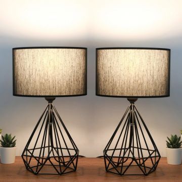 Set Lampă De Masă (2 Bucăți) Taylor, Negru, 24x15x41 cm - Negru