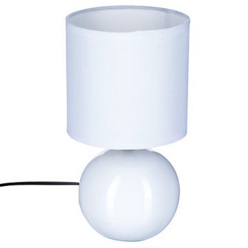 Veioza PWL-1210 ceramica, alba lucioasa, 13x13x25 cm - Alb