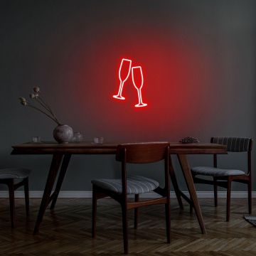 Aplica de Perete Neon Champagne Glasses - Rosu