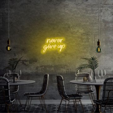 Aplica de Perete Neon Never Give Up - Galben