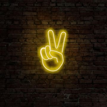 Aplica de Perete Neon Victory Sign - Galben