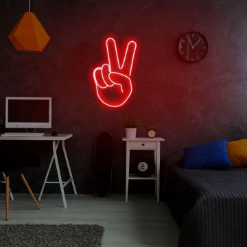 Aplica de Perete Neon Victory Sign - Rosu