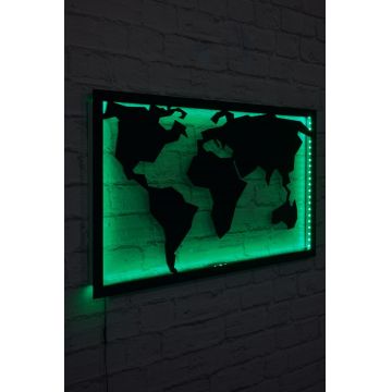 Iluminat decorativ LED World Map 2, 71 x 40 cm - Verde