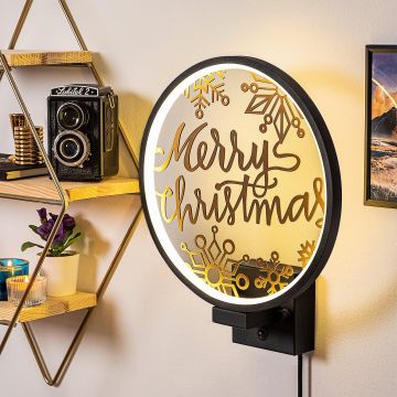 Lampă de perete XMAS21, Negru, 10x10x4 cm - Negru