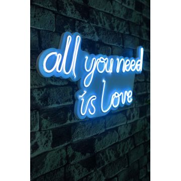 Lampa Neon All You Need Is Love, Albastru - Albastru
