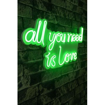 Lampa Neon All You Need Is Love, Albastru - Verde