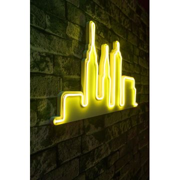 Lampa Neon City Skyline - Galben