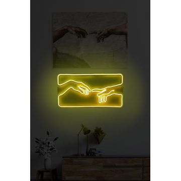 Lampa Neon Creation Of Adam - Galben