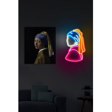 Lampa Neon Girl With A Pearl Earring Pinky, Multicolor - Multicolor