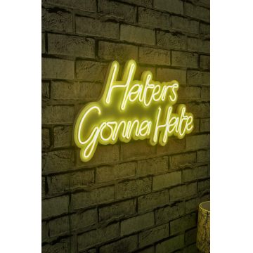 Lampa Neon Haters Gonna Hate - Galben