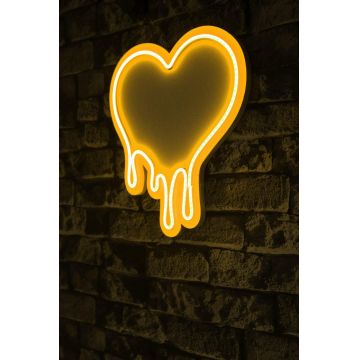 Lampa Neon Melting Heart - Galben