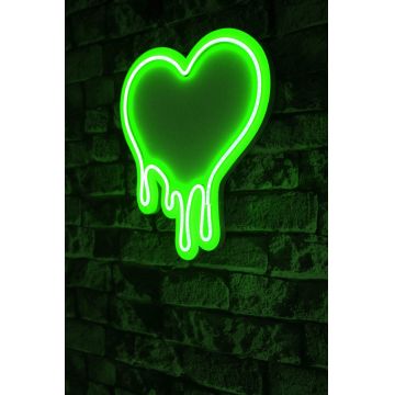 Lampa Neon Melting Heart - Verde