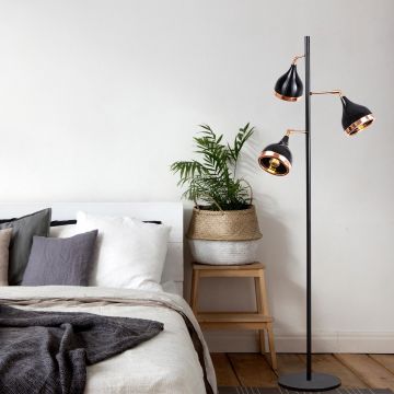 Lampadar Castery, Negru - Bronz