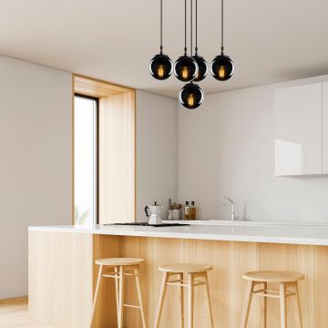 Lustra Efe Chandelier, Negru - Gri