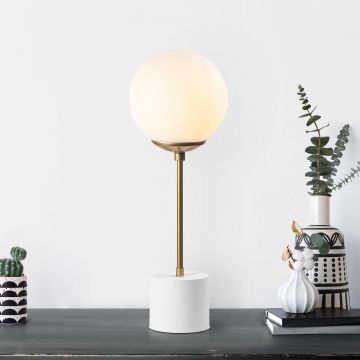 Veioză Globo Table Lamp, Alb - Alb