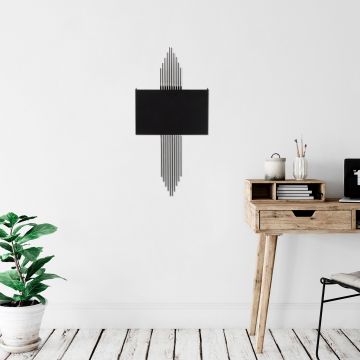 Aplică de perete 614 - A, Negru - Argintiu, 35x10x22 cm - Negru - Argintiu