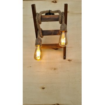 Aplică de perete Merdiven Halat Aplik, Nuc, 45x25x23 cm - Nuc