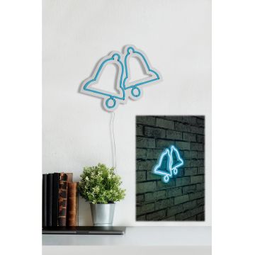 Lampă neon Bells, Diverse culori, 30x24x2 cm - Albastru