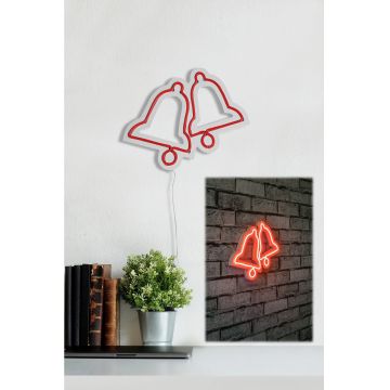 Lampă neon Bells, Diverse culori, 30x24x2 cm - Roșu