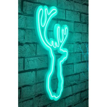 Lampă neon Deer, Diverse culori, 21x34x2 cm - Albastru
