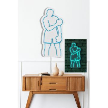 Lampă neon Muhammed Ali, Diverse culori, 28x60x2 cm - Albastru