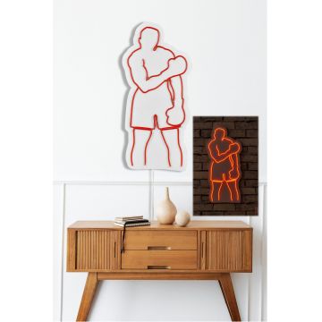 Lampă neon Muhammed Ali, Diverse culori, 28x60x2 cm - Roșu