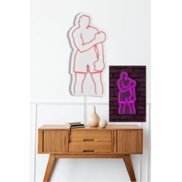 Lampă neon Muhammed Ali, Diverse culori, 28x60x2 cm - Roz
