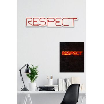 Lampă neon Respect, Diverse culori, 11x57x2 cm - Roșu