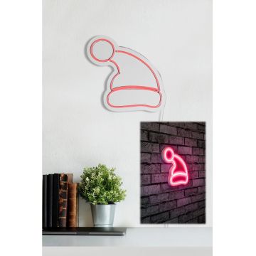 Lampă neon Santa Claus, Diverse culori, 28x26x2 cm - Roz