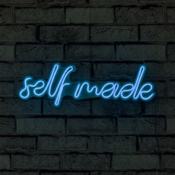 Lampă neon Self Made, Diverse culori, 48x16x2 cm - Albastru