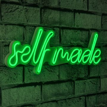 Lampă neon Self Made, Diverse culori, 48x16x2 cm - Verde