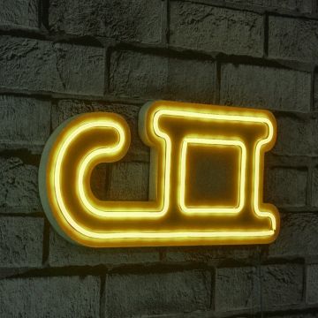 Lampă neon Sled, Diverse culori, 38x17x2 cm - Galben