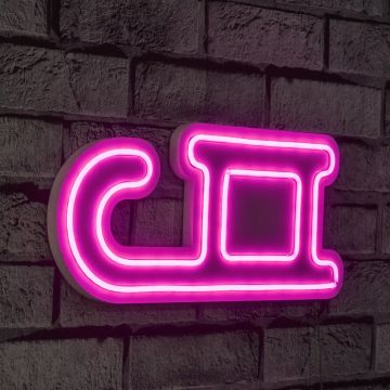 Lampă neon Sled, Diverse culori, 38x17x2 cm - Roz