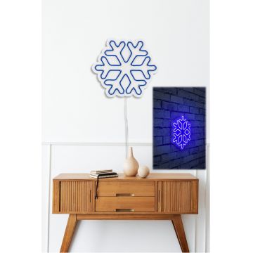 Lampă neon Snowflake, Diverse culori, 30x26x2 cm - Albastru