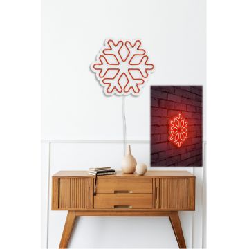 Lampă neon Snowflake, Diverse culori, 30x26x2 cm - Roșu