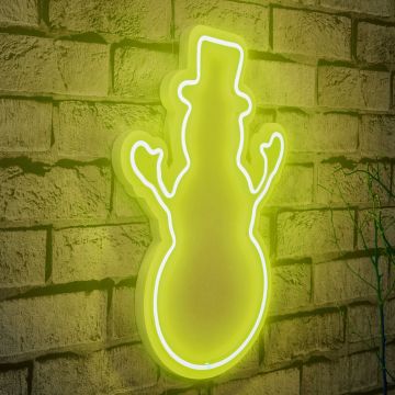 Lampă neon Snowman, Diverse culori, 18x35x2 cm - Galben