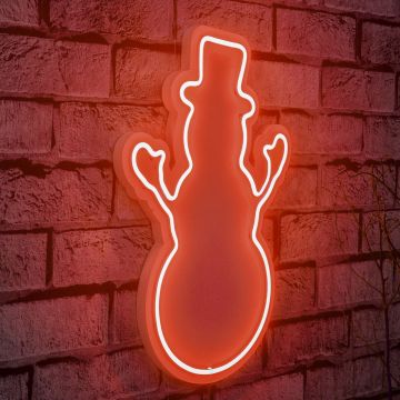 Lampă neon Snowman, Diverse culori, 18x35x2 cm - Roșu