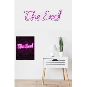 Lampă neon The End, Diverse culori, 16x50x2 cm - Roz