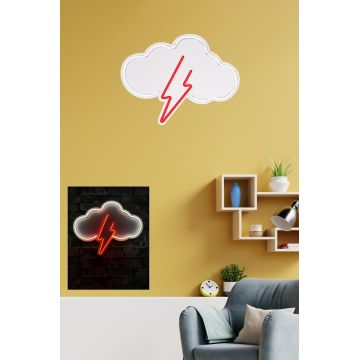Lampă neon Thunder Storm, Diverse culori, Diverse dimensiuni - Alb - Roșu / 45x35x3 cm