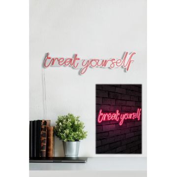 Lampă neon Treat Yourself, Diverse culori, 71x20x2 cm - Roz