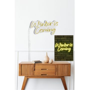 Lampă neon Winter is Coming, Diverse culori, 52x28x2 cm - Galben