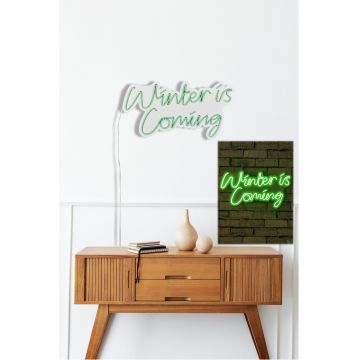 Lampă neon Winter is Coming, Diverse culori, 52x28x2 cm - Verde
