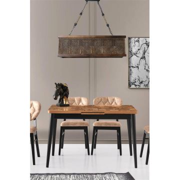 Lustră 8574-4, Bronze - Dark walnut, Ø70x25 cm - Bronz - Nuc