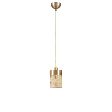 Lustră 8704-1, Rattan - Auriu, Ø14x70 cm - Auriu