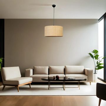 Lustră 8852-1, Auriu - Negru - Bej, Ø45x70 cm - Auriu - Negru - Bej