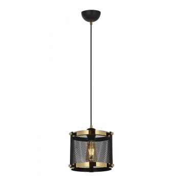 Lustră AV-4340-1S-BSY, Negru - Auriu, Ø28 cm - Negru - Auriu