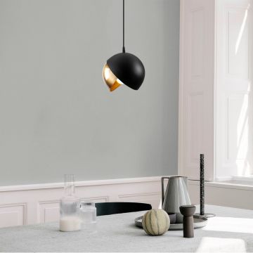 Lustră Berceste - 252-S, Negru - Auriu, Ø20x114 cm - Negru - Auriu