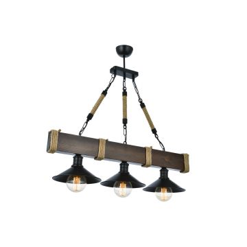 Lustră E8121-2, Nuc - Negru, 70x20 cm - Nuc - Negru