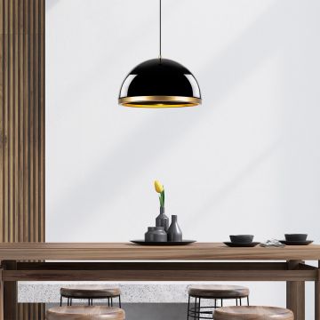 Lustră Fenerci - 11535, Negru - Auriu, Ø40x120 cm - Negru - Auriu
